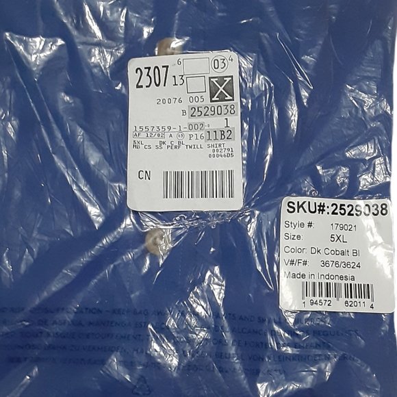 Lands End Outfitters Long Sleeve Perfect Twill Shirt Mens Size 5X Cobalt Blue - Picture 2 of 3